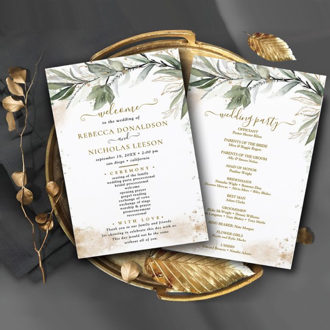 Programme de mariage minimal vert (Créateur téléchargé)