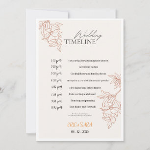 Programme de mariage minimaliste élégant et beige 