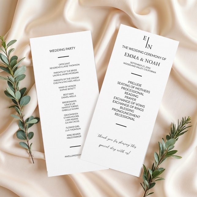 Programme de mariage minimaliste moderne (Créateur téléchargé)