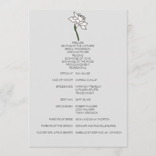 Programme de mariage minimaliste Narcissus