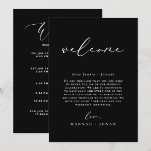 Programme de mariage minimaliste noir Accueil Cart