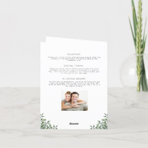 Programme de mariage minimaliste plié floral