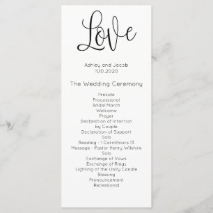Programme de mariage moderne. Amour. Cérémonie sim