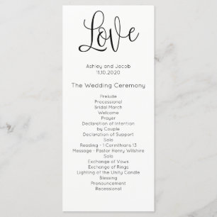 Programme de mariage moderne. Amour. Cérémonie sim