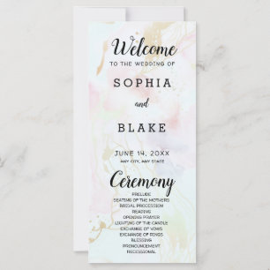 Programme de mariage moderne en marbre blanc rose 