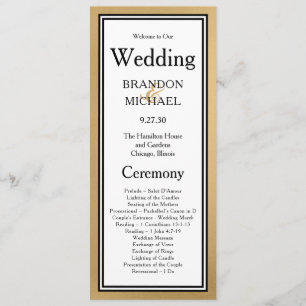 Programme de mariage moderne LGBTQ Gold