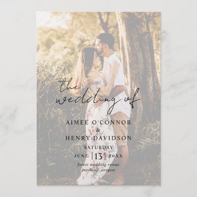 Programme de mariage moderne photo écriture rustiq (Devant)