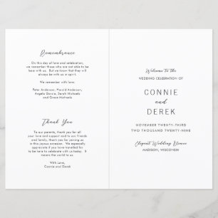 Programme de mariage moderne simple