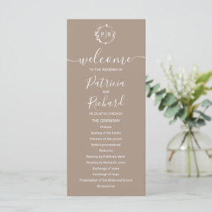 Programme de mariage Monogram Grullo