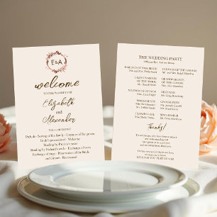 Programme de mariage Monogramme de pêche légère