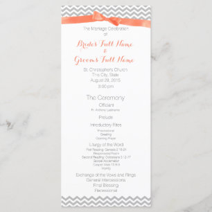 Programme de mariage Motif Coral et Grey Zigzag