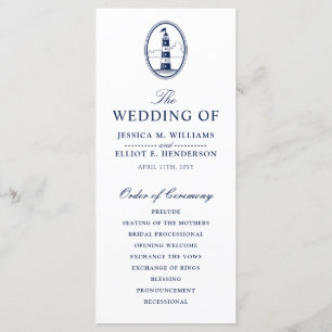Programme de mariage nautique minimal Phare