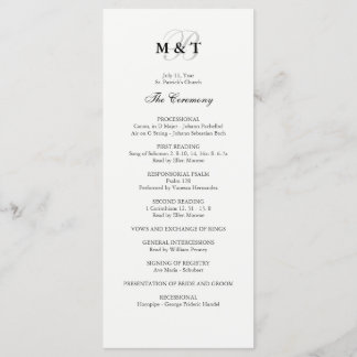 Programme de mariage noir et blanc