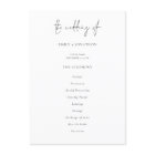 Programme de mariage noir moderne Script
