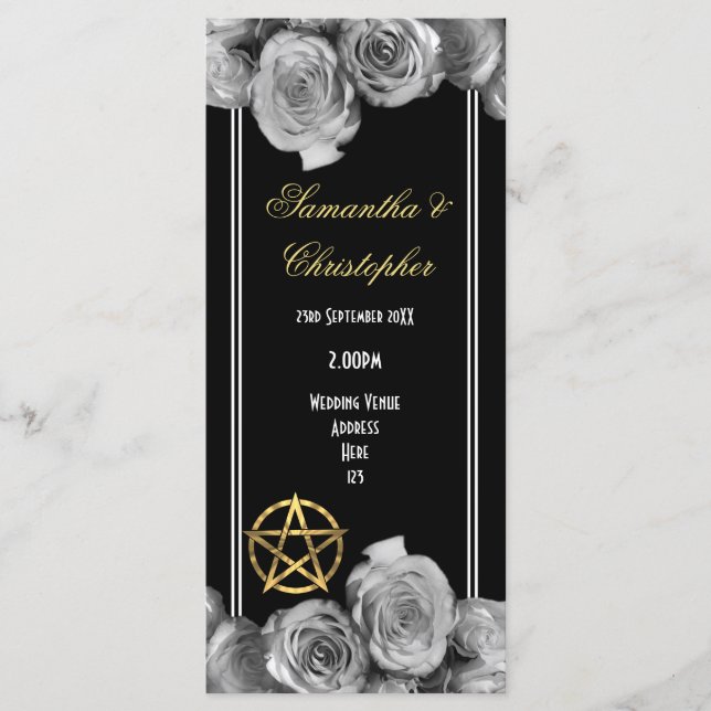 Programme de mariage noir pentacle wiccan (Devant)