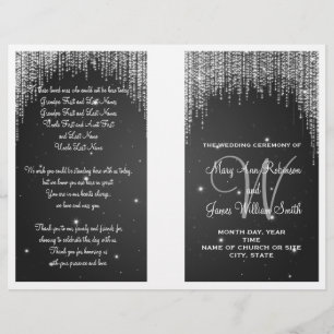 Programme de mariage Nuit Éblouissant Noir