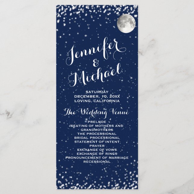 Programme de mariage | Nuit étoilée (Devant)