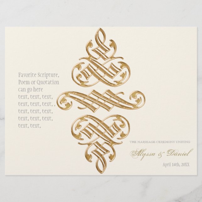 Programme de mariage officiel des ornements d'impr (Devant)