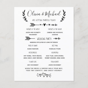 Programme de mariage Ordre des événements