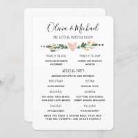 Programme de mariage Ordre des événements