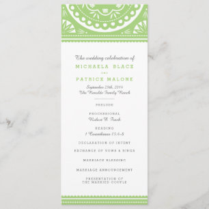 Programme de mariage Papel Picado - Vert