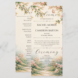 Programme de mariage Papillon Fleur Sauvage Jardin