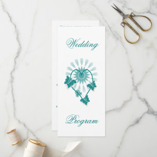 Programme de mariage Papillons Turquoises Coeur