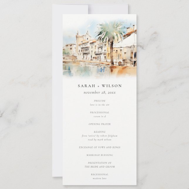 Programme de mariage paysage Mallorca Espagne (Devant)