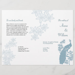 Programme de mariage Peacock Circulaire
