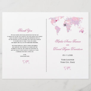 Programme de mariage personnalisé de l'aquarelle d