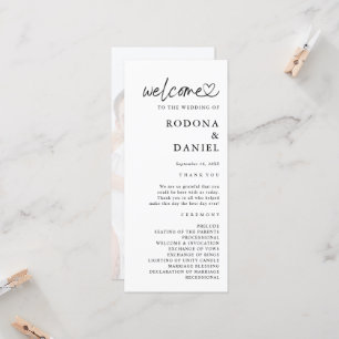 Programme de mariage photo minimaliste moderne
