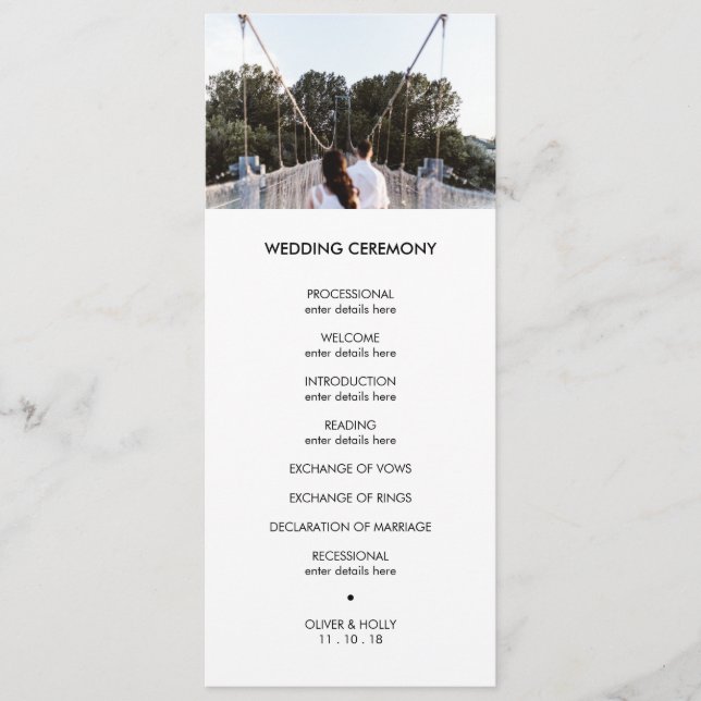 Programme de mariage photo moderne (Devant)
