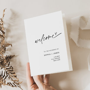 Programme de mariage plié EVERLEIGH, ordre du serv