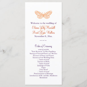 Programme de mariage pour baisers papillons (orang