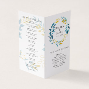 Programme de mariage pour la cérémonie de mariage 