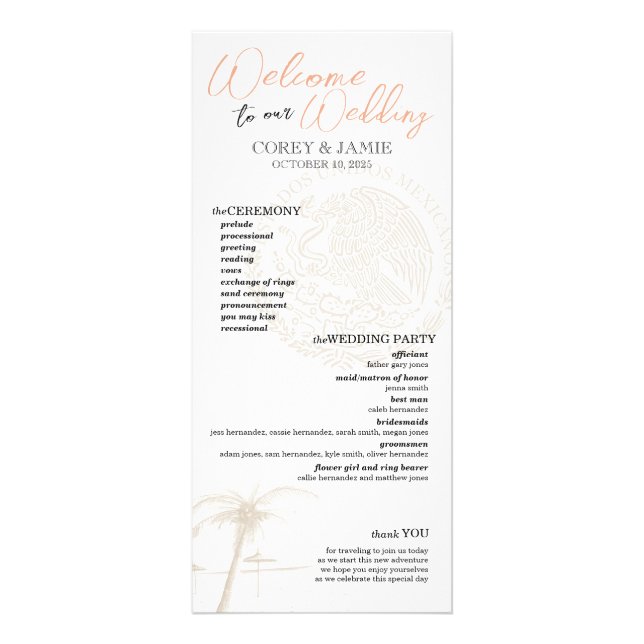 Programme de mariage pour les passeports mexicains (Devant)