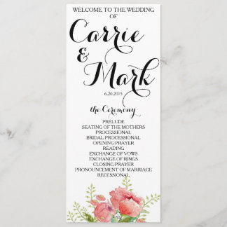 Programme de mariage pour les pivoines printanière