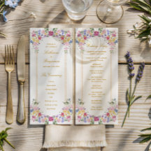 Programme de mariage printanier au jardin floral é