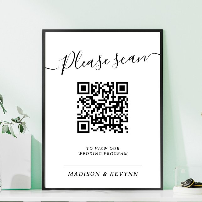 Programme de mariage QR Code Poster (Créateur téléchargé)
