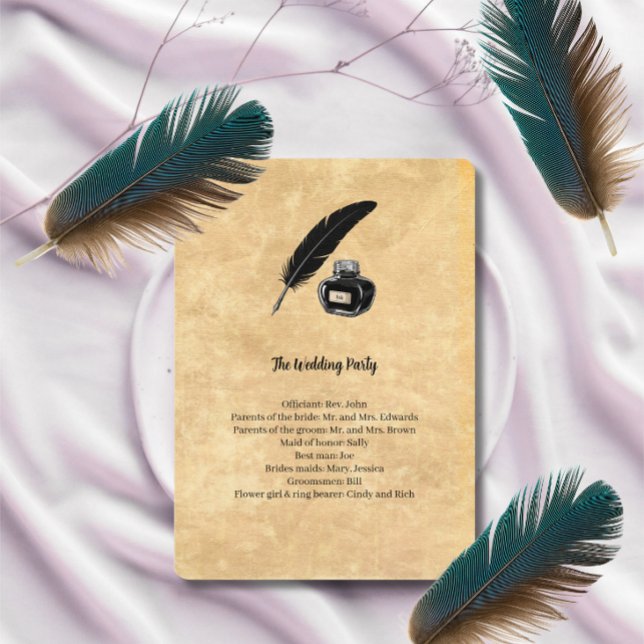 Programme de mariage Quill gothique  (Créateur téléchargé)