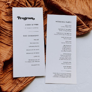 Programme de mariage rétro élégant