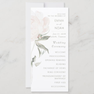 Programme de mariage romantique aux pivoines aux t