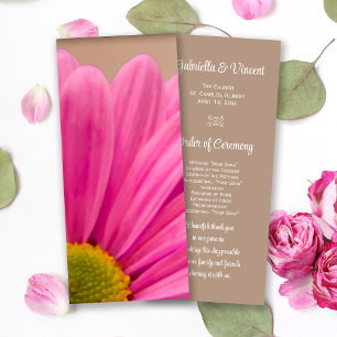 Programme de mariage rose Gerber Daisy