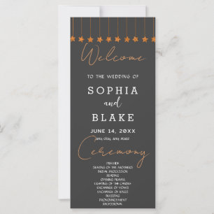 Programme de Mariage Rose Gold Hanging Stars Smoke