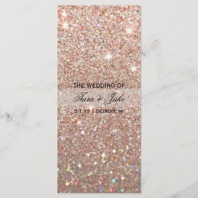 Programme de mariage - Rose Gold Parties scintilla (Devant)