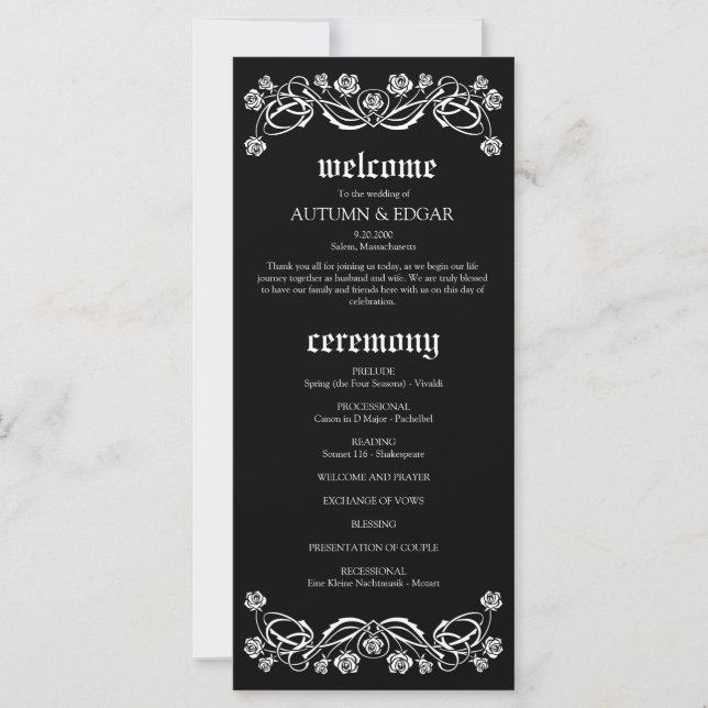 Programme de mariage Rose gothique (Devant)