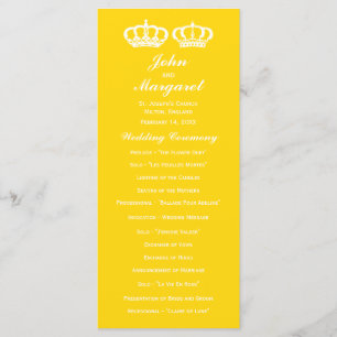 Programme de mariage royal de couple jaune de bete