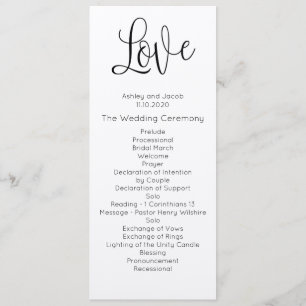 Programme de mariage rustique. Amour. Carte de cér