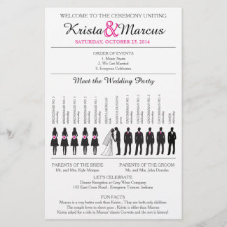 Programme de mariage Silhouettes simple Circulaire