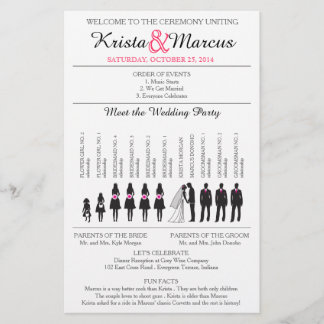 Programme de mariage Silhouettes simple Circulaire